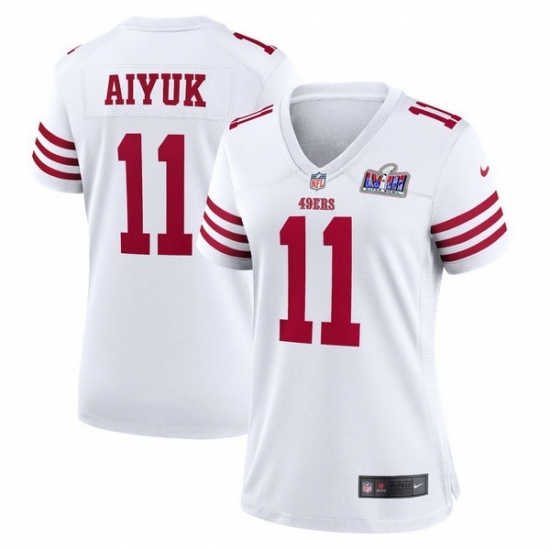 Women's San Francisco 49ers #11 Brandon Aiyuk White 2023 F U S E Vapor Limited Stitched Football 2024 Super Bowl LVIII Jersey - Ujersey