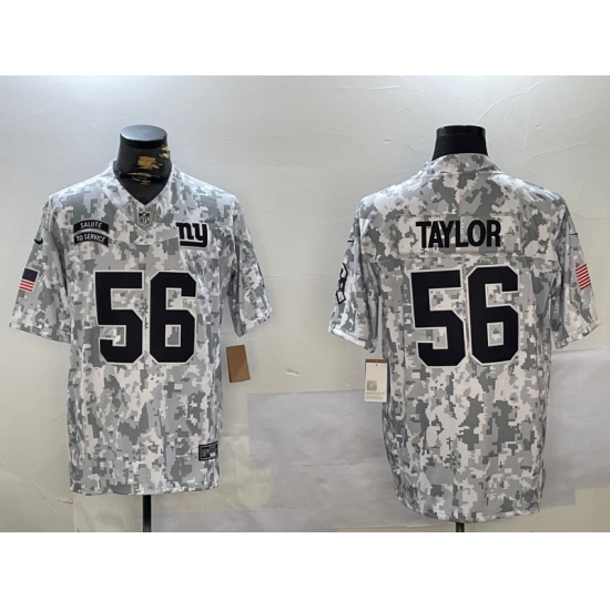 Men's New York Giants #56 Lawrence Taylory Arctic Camo 2024 FUSE Salute to Service Limited Stitched Jersey