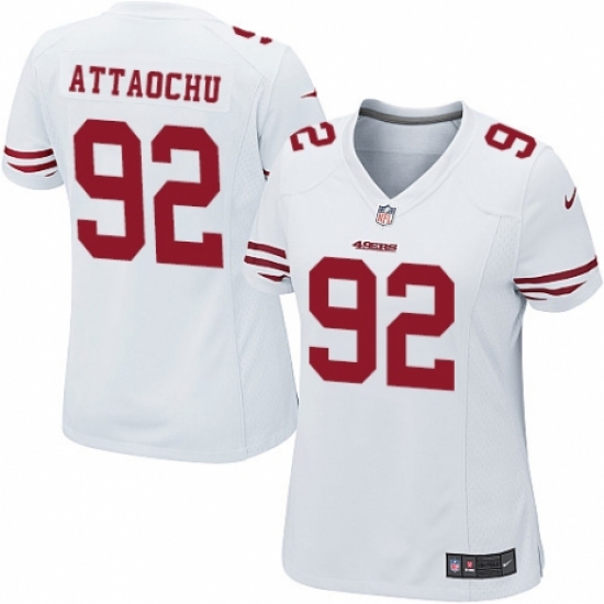 Women's Nike San Francisco 49ers #92 Jeremiah Attaochu Game White NFL Jersey - Ujersey