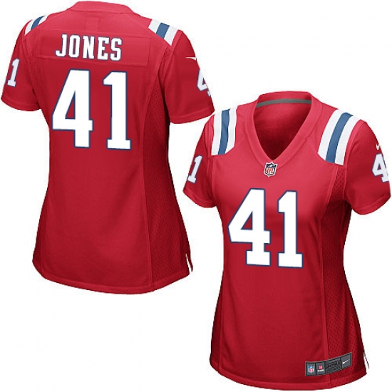 Women's Nike New England Patriots #41 Cyrus Jones Game Red Alternate NFL Jersey - Ujersey