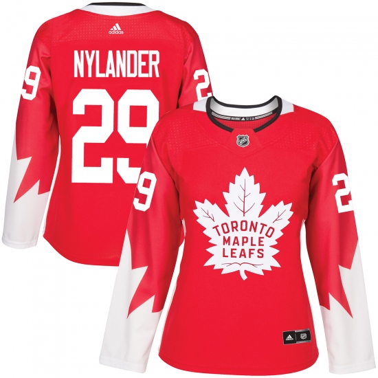 Women's Adidas Toronto Maple Leafs #29 William Nylander Authentic Red Alternate NHL Jersey - Ujersey
