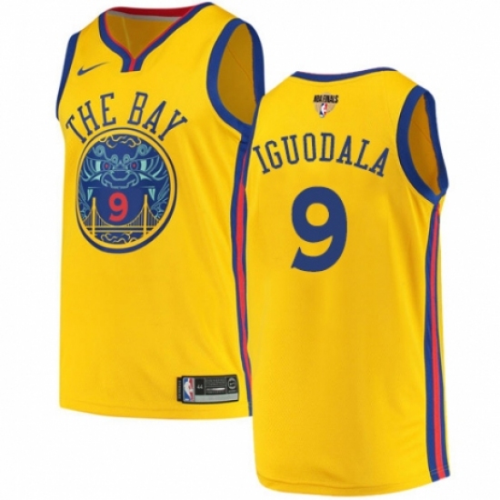 Men's Nike Golden State Warriors #9 Andre Iguodala Swingman Gold 2018 NBA Finals Bound NBA Jersey - City Edition - Ujersey