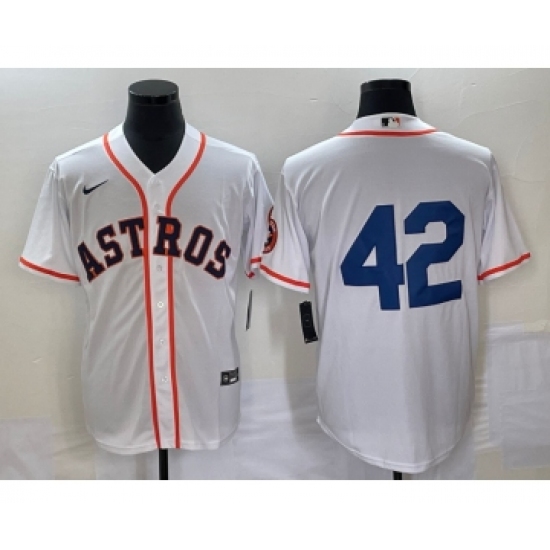 Men's Houston Astros #42 Jackie Robinson White Cool Base Stitched Baseball Jersey - Ujersey