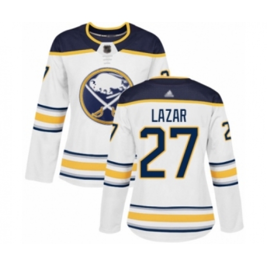 Women's Buffalo Sabres #27 Curtis Lazar Authentic White Away Hockey Jersey - Ujersey