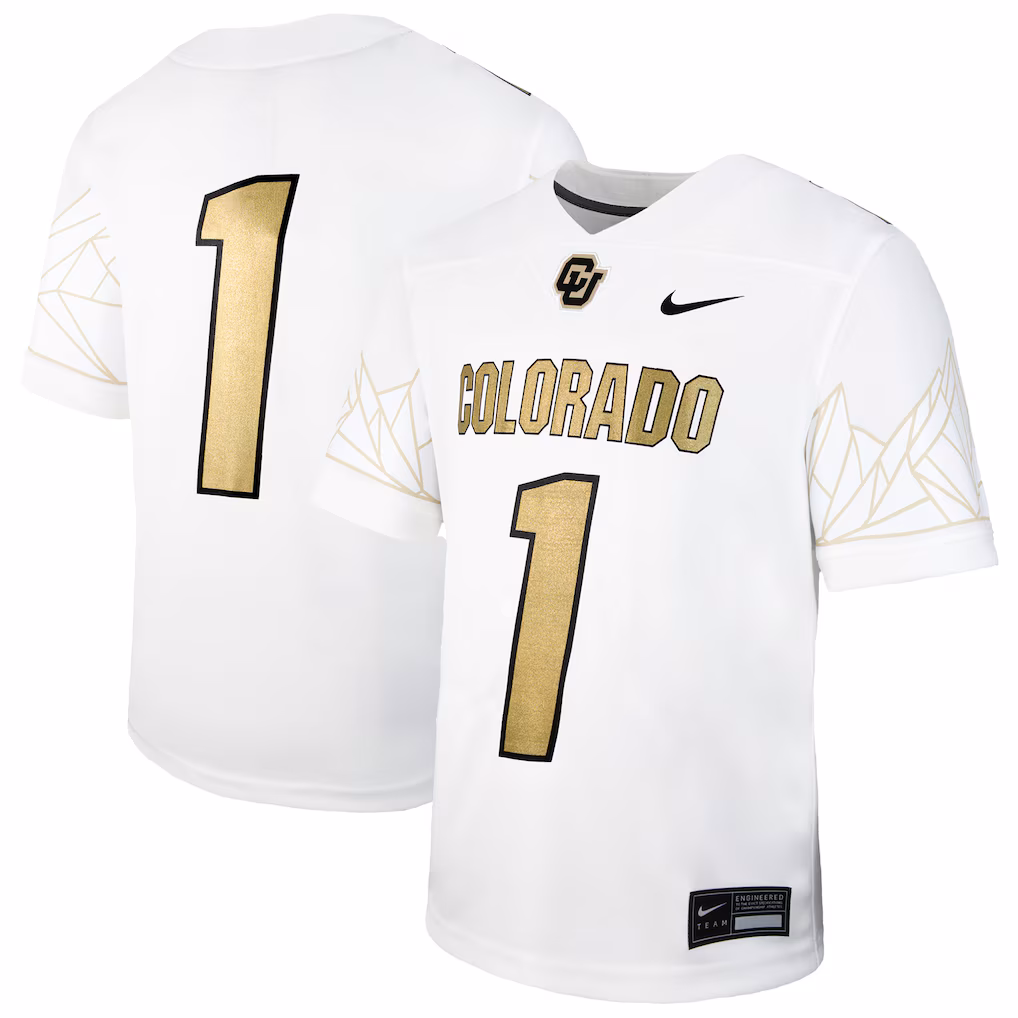 Youth Nike #1 White Colorado Buffaloes Alternate Football Game Jersey - Ujersey Shop