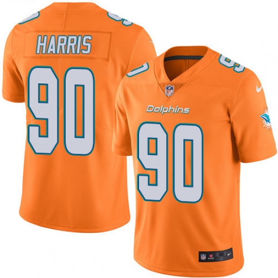 Men's Nike Miami Dolphins #90 Charles Harris Elite Orange Rush Vapor Untouchable NFL Jersey - Ujersey