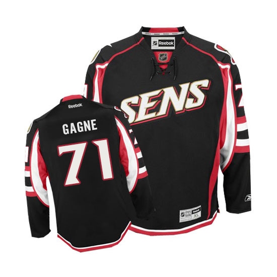 Men's Reebok Ottawa Senators #71 Gabriel Gagne Authentic Black Third NHL Jersey - Ujersey