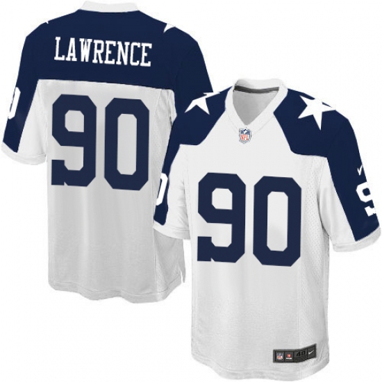 Men's Nike Dallas Cowboys #90 Demarcus Lawrence Game White Throwback Alternate NFL Jersey - Ujersey