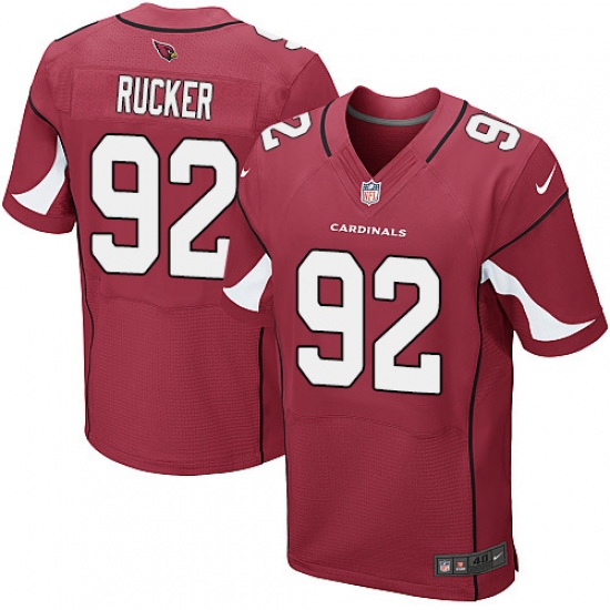 Men's Nike Arizona Cardinals #92 Frostee Rucker Elite Red Team Color NFL Jersey - Ujersey