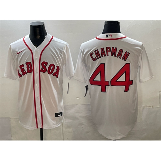 Men's Boston Red Sox #44 Aroldis Chapman White Cool Base Stitched Baseball Jersey - Ujersey