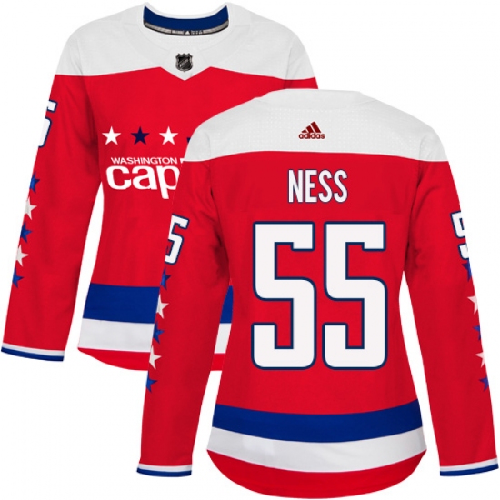 Women's Adidas Washington Capitals #55 Aaron Ness Premier Red Alternate NHL Jersey - Ujersey