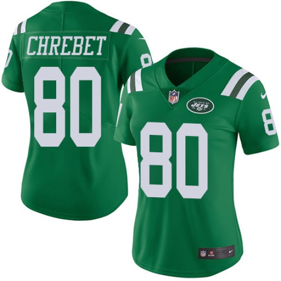 Women's Nike New York Jets #80 Wayne Chrebet Limited Green Rush Vapor Untouchable NFL Jersey - Ujersey