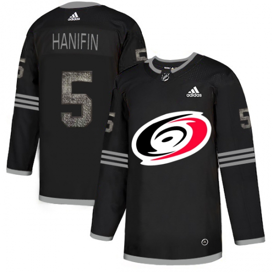 Men's Adidas Carolina Hurricanes #5 Noah Hanifin Black Authentic Classic Stitched NHL Jersey - Ujersey