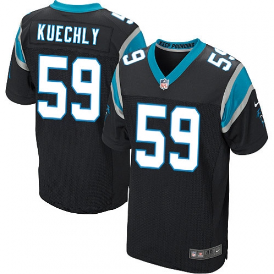 Men's Nike Carolina Panthers #59 Luke Kuechly Elite Black Team Color NFL Jersey - Ujersey