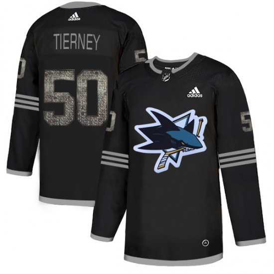 Men's Adidas San Jose Sharks #50 Chris Tierney Black Authentic Classic Stitched NHL Jersey - Ujersey