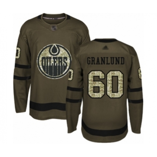 Youth Edmonton Oilers #60 Markus Granlund Authentic Green Salute to Service Hockey Jersey - Ujersey