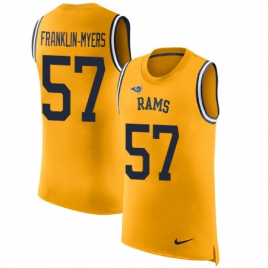 Men's Nike Los Angeles Rams #57 John Franklin-Myers Limited Gold Rush Player Name & Number Tank Top NFL Jersey - Ujersey