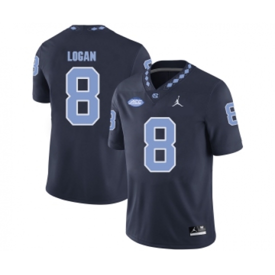 North Carolina Tar Heels 8 T.J. Logan Black College Football Jersey - Ujersey