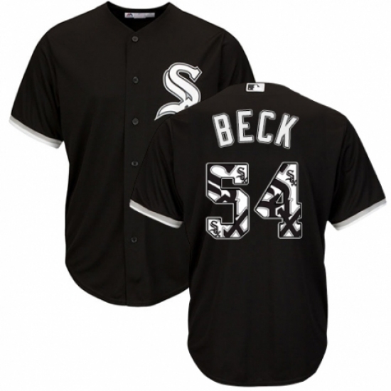 Men's Majestic Chicago White Sox #54 Chris Beck Authentic Black Team Logo Fashion Cool Base MLB Jersey - Ujersey