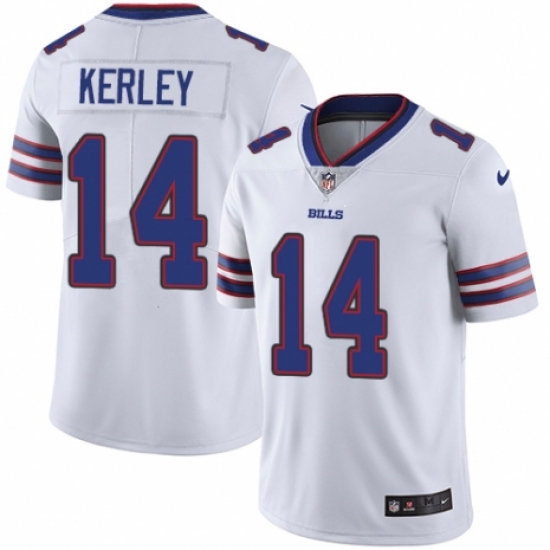 Men's Nike Buffalo Bills #14 Jeremy Kerley White Vapor Untouchable Limited Player NFL Jersey - Ujersey