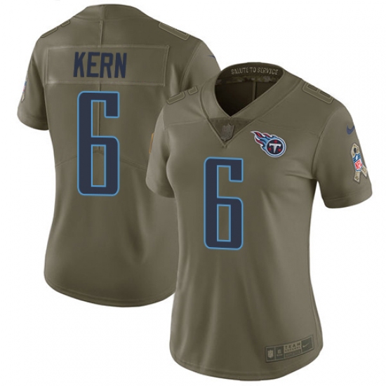 Women's Nike Tennessee Titans #6 Brett Kern Limited Olive 2017 Salute to Service NFL Jersey - Ujersey