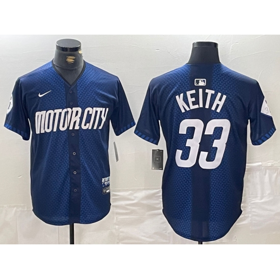 Men's Detroit Tigers #33 Colt Keith 2024 Navy City Connect Cool Base Limited Stitched Jersey - Ujersey