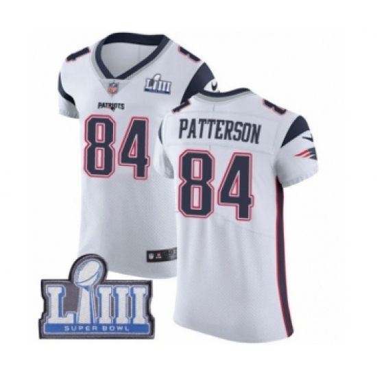 Men's Nike New England Patriots #84 Cordarrelle Patterson White Vapor Untouchable Elite Player Super Bowl LIII Bound NFL Jersey - Ujersey