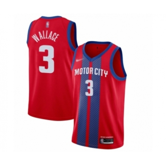 Men's Detroit Pistons #3 Ben Wallace Swingman Red Basketball Jersey - 2019 20 City Edition