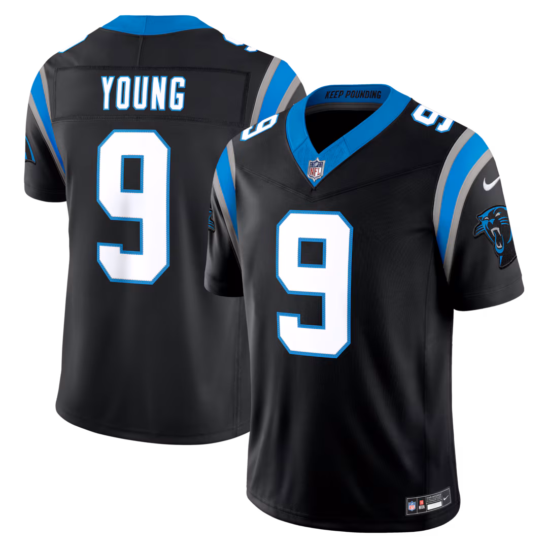 Men's Carolina Panthers Bryce Young Nike Black Team Vapor F.U.S.E. Stitched Limited Jersey
