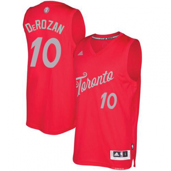 Men's Adidas Toronto Raptors #10 DeMar DeRozan Authentic Red 2016-2017 Christmas Day NBA Jersey - Ujersey