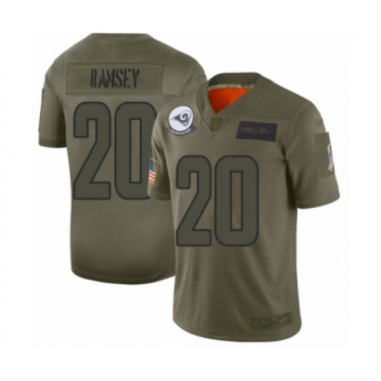 Men's Los Angeles Rams #20 Jalen Ramsey Limited Camo 2019 Salute to Service Football Jersey