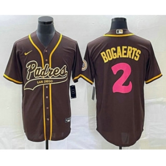 Men's San Diego Padres #2 Xander Bogaerts Brown NEW 2023 City Connect Cool Base Stitched Jersey 1 - Ujersey