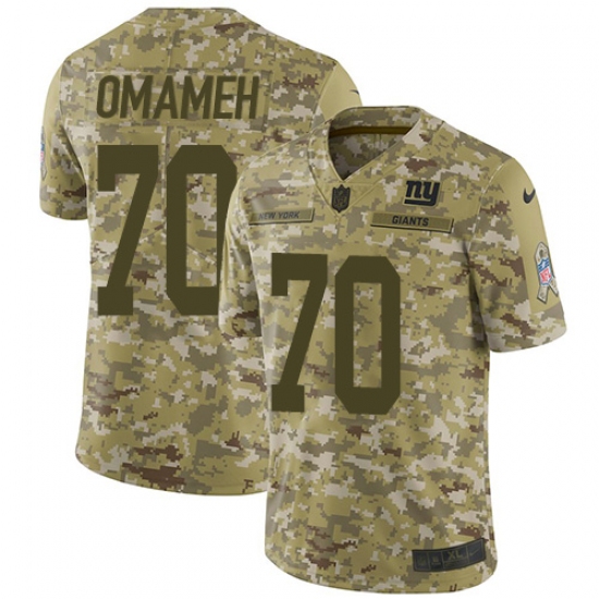 Men's Nike New York Giants #70 Patrick Omameh Limited Camo 2018 Salute to Service NFL Jersey - Ujersey