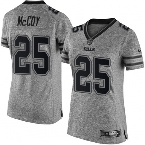 Women's Nike Buffalo Bills #25 LeSean McCoy Limited Gray Gridiron NFL Jersey - Ujersey