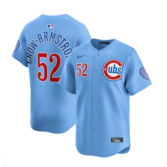 Men's Chicago Cubs #52 Pete Crow-Armstrong 2024-25 Blue 2nd Alternate Limited Stitched Baseball Jersey - Ujersey