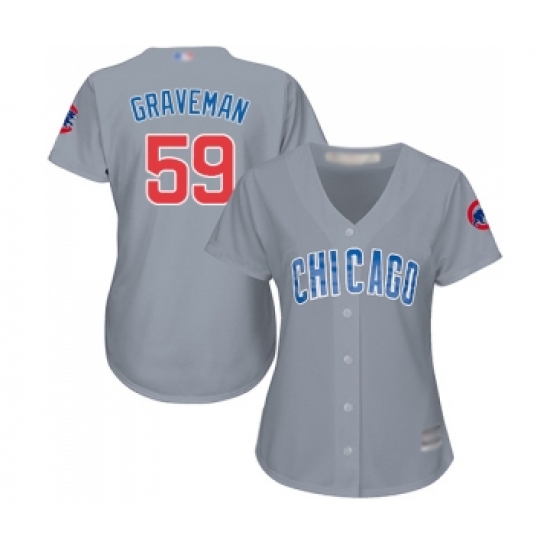 Women's Chicago Cubs #59 Kendall Graveman Authentic Grey Road Baseball Jersey - Ujersey