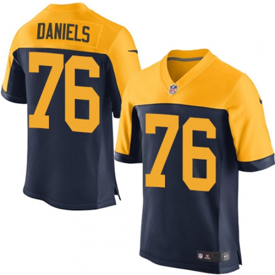 Men's Nike Green Bay Packers #76 Mike Daniels Elite Navy Blue Alternate NFL Jersey - Ujersey