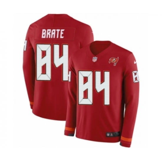 Men's Nike Tampa Bay Buccaneers #84 Cameron Brate Limited Red Therma Long Sleeve NFL Jersey - Ujersey