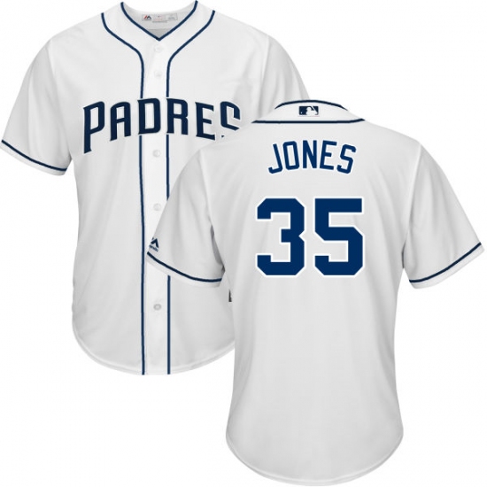 Men's Majestic San Diego Padres #35 Randy Jones Replica White Home Cool Base MLB Jersey - Ujersey