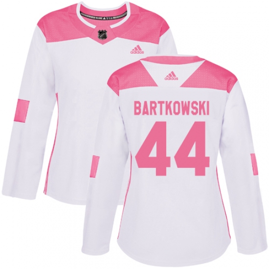 Women's Adidas Minnesota Wild #44 Matt Bartkowski Authentic White Pink Fashion NHL Jersey - Ujersey