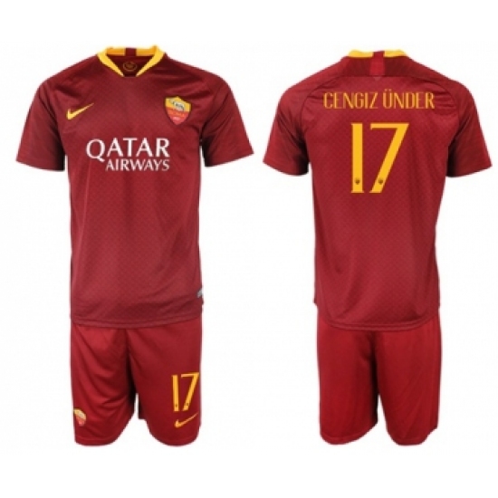 Roma #17 Cengiz Under Red Home Soccer Club Jersey