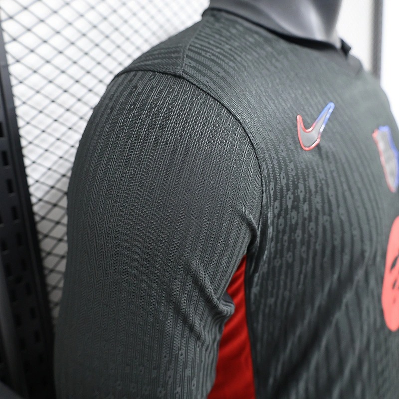 Barcelona Away Soccer Jersey Long Sleeve2024/25 - Spotify Logo Without Text