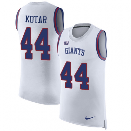 Men's Nike New York Giants #44 Doug Kotar White Rush Player Name & Number Tank Top NFL Jersey - Ujersey