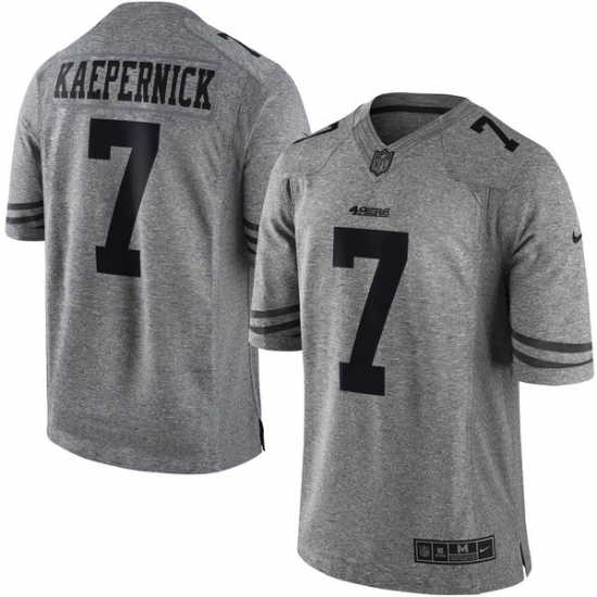 Men's Nike San Francisco 49ers #7 Colin Kaepernick Limited Gray Gridiron NFL Jersey - Ujersey