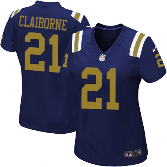 Women's Nike New York Jets #21 Morris Claiborne Limited Navy Blue Alternate NFL Jersey - Ujersey
