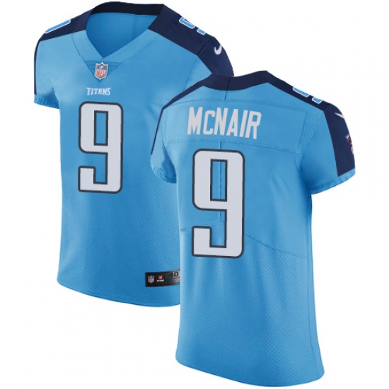 Men's Nike Tennessee Titans #9 Steve McNair Light Blue Team Color Vapor Untouchable Elite Player NFL Jersey - Ujersey