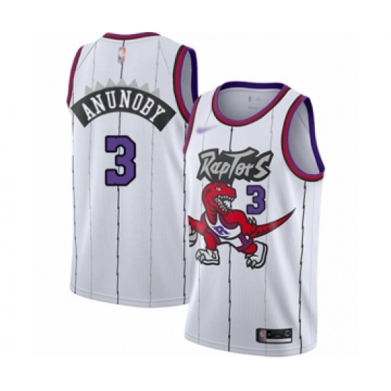 Youth Toronto Raptors #3 OG Anunoby Swingman White Hardwood Classics Basketball Jersey - Ujersey