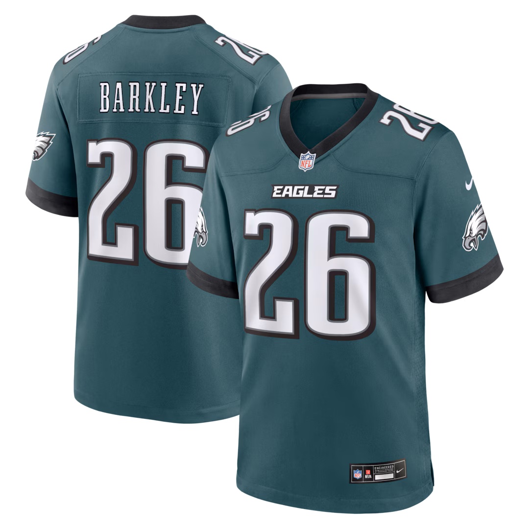 Men's Philadelphia Eagles Saquon Barkley Nike Midnight Green Team Game Jersey