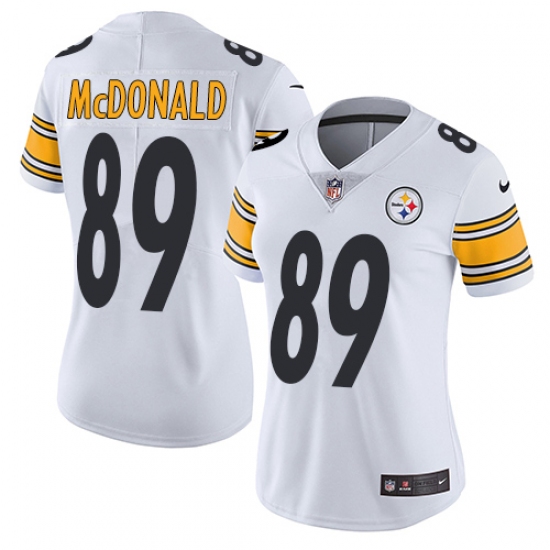 Women's Nike Pittsburgh Steelers #89 Vance McDonald White Vapor Untouchable Limited Player NFL Jersey - Ujersey