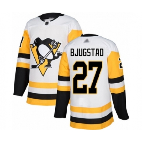 Men's Pittsburgh Penguins #27 Nick Bjugstad Authentic White Away Hockey Jersey - Ujersey